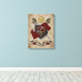 Toile Badge Clan Wallace W/Crossed Swords (Insitu (Plancher de Bois))