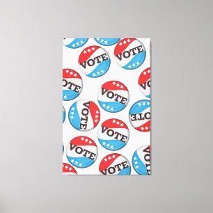 Toile Badge Rétro Vote