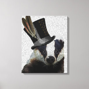 Toile Badger de Steampunk dans le chapeau supérieur