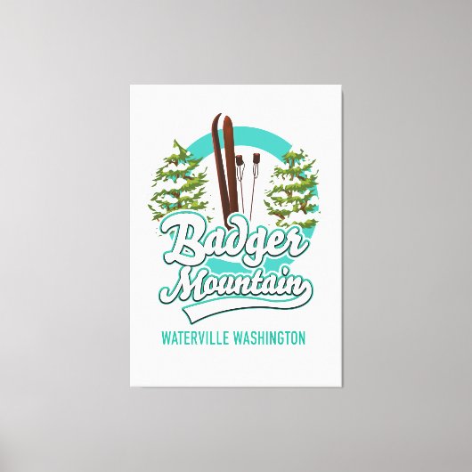 Toile Badger Mountain Waterville Washington logo du ski (Recto)