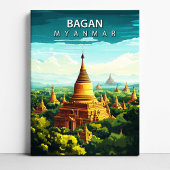Toile Bagan Myanmar Travel Poster Canvas Wall Art