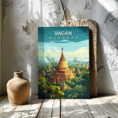 Toile Bagan Myanmar Travel Poster Canvas Wall Art
