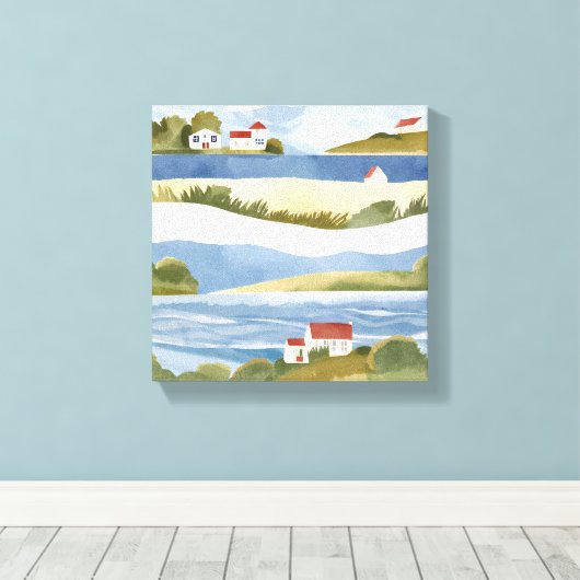 Toile Baie de Cape Cod | Aquarelle côtière océanique (Insitu (Plancher de Bois))