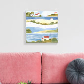 Toile Baie de Cape Cod | Aquarelle côtière océanique (Insitu(Salon))