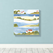 Toile Baie de Cape Cod | Aquarelle de rivage océanique c (Insitu (Plancher de Bois))