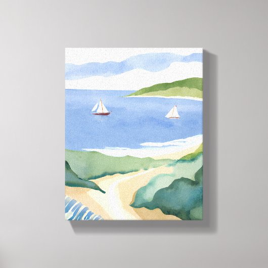 Toile Baie de Narragansett | Aquarelle du R.I. côtière (Recto)