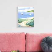 Toile Baie de Narragansett | Aquarelle du R.I. côtière (Insitu(Salon))