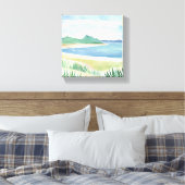 Toile Baie d'herbe de plage | Aquarelle Océan Mer côtièr (Insitu(Chambre))