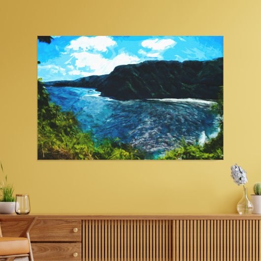 Toile Baie sur la route vers Hana Maui Hawaii Abstrait (Insitu(Salon))