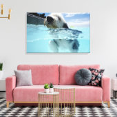 Toile Baignade de chien dans une piscine (Insitu(Salon))