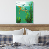 Toile Baignade de tortue marine - Ocean Wall Art Envelop (Insitu(Chambre))