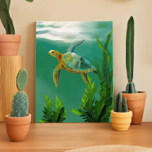 Baignade de tortue marine - Ocean Wall Art Envelop