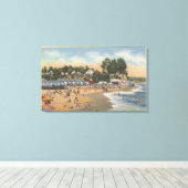 Toile Baigneurs et bains de soleil sur la plage (Insitu (Plancher de Bois))