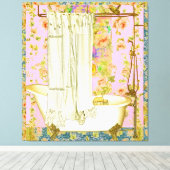 Toile Baignoire victorienne Accessoires en laiton Arrièr (Insitu (Plancher de Bois))