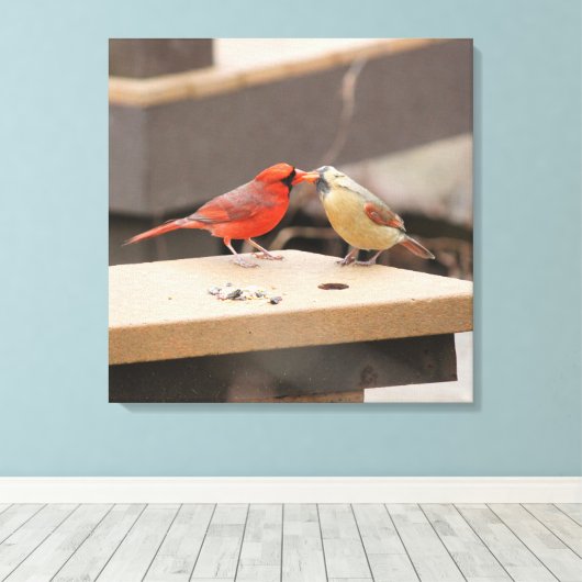 Toile Baiser les cardinaux (Insitu (Plancher de Bois))