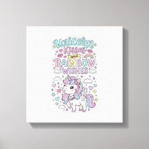 Toile Baisers de licorne et souhaits de arc-en-ciel Rais