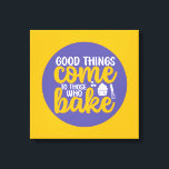 Toile Baking Boulangerie Cuisine Typographie Retro Art<br><div class="desc">Art de la typographie colorée avec des couleurs rétro et vibrantes. Des puns et des citations amusants sur la nourriture, la cuisine, la cuisson et la restauration. Décor parfait pour votre cuisine, diner, café, boulangerie ou restaurant. La couleur Arrière - plan (le cercle et le carré) est personnalisable via l'outil...</div>