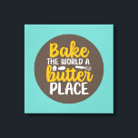 Toile Baking Boulangerie Typographie Retro Wall Art<br><div class="desc">Art de la typographie colorée avec des couleurs rétro et vibrantes. Des puns et des citations amusants sur la nourriture, la cuisine, la cuisson et la restauration. Décor parfait pour votre cuisine, diner, café, boulangerie ou restaurant. La couleur Arrière - plan (le cercle et le carré) est personnalisable via l'outil...</div>