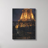 Toile Balcon de la Tour Eiffel à minuit à Paris (Recto)