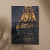 Toile Balcon de la Tour Eiffel à minuit à Paris