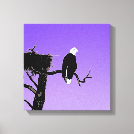 Toile Bald Eagle at Sunset - Art original de la faune (Recto)