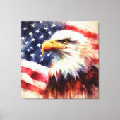 Toile Bald Eagle avec drapeau des États-Unis d'Amérique (Recto)