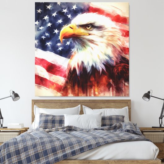 Toile Bald Eagle avec drapeau des États-Unis d'Amérique (Insitu(Chambre))