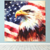 Toile Bald Eagle avec drapeau des États-Unis d'Amérique (Insitu (Plancher de Bois))