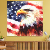Toile Bald Eagle avec drapeau des États-Unis d'Amérique (Insitu(Salon))