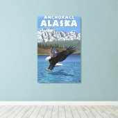 Toile Bald Eagle Diving - Anchorage, Alaska (Insitu (Plancher de Bois))