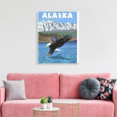 Toile Bald Eagle Diving - Curry, Alaska (Insitu(Salon))