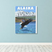 Toile Bald Eagle Diving - Curry, Alaska (Insitu (Plancher de Bois))