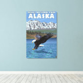 Toile Bald Eagle Diving - Denali National Park, Alaska (Insitu (Plancher de Bois))