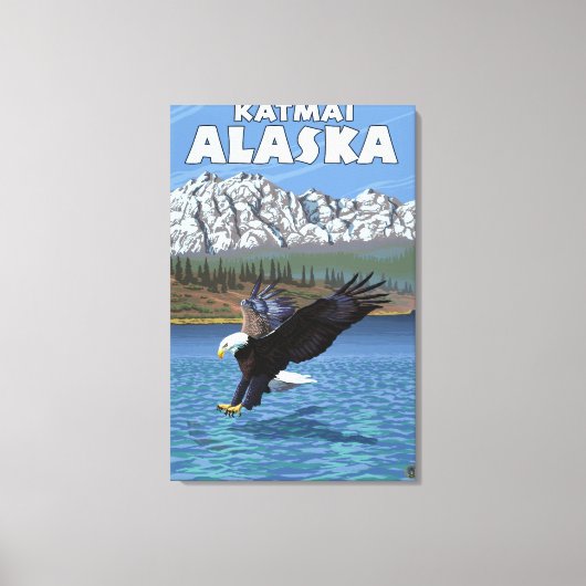 Toile Bald Eagle Diving - Katmai, Alaska (Recto)