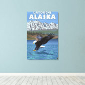 Toile Bald Eagle Diving - Latouche, Alaska (Insitu (Plancher de Bois))