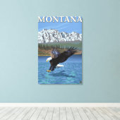 Toile Bald Eagle Diving - Montana (Insitu (Plancher de Bois))