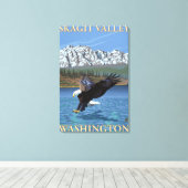 Toile Bald Eagle Diving - Skagit Valley, Washington (Insitu (Plancher de Bois))