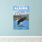 Toile Bald Eagle Diving - Skagway, Alaska (Insitu (Plancher de Bois))
