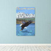 Toile Bald Eagle Diving - West Yellowstone, MT (Insitu (Plancher de Bois))