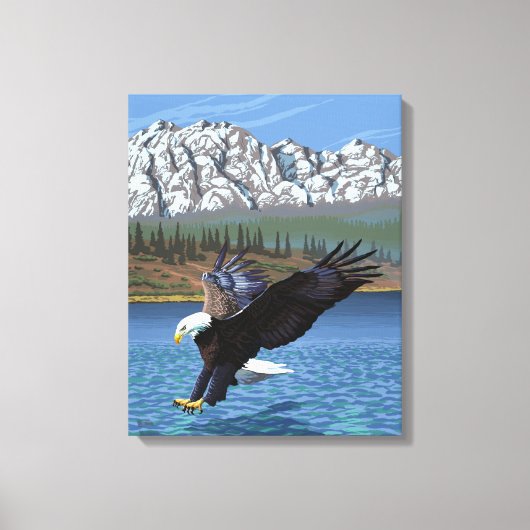 Toile Bald Eagle Diving - West Yellowstone, MT (Recto)