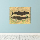 Toile Baleine antique Vie marine (Insitu (Plancher de Bois))