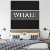 Toile BALEINE Fun gris foncé Noir Blanc Orca Stripes (Insitu(Chambre))