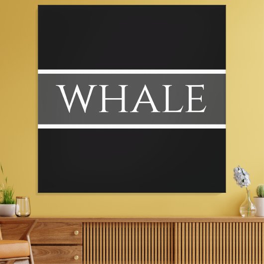 Toile BALEINE Fun gris foncé Noir Blanc Orca Stripes (Insitu(Salon))