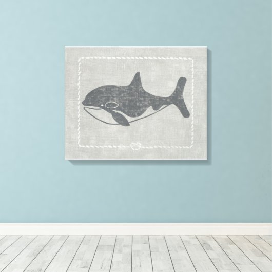 Toile Baleine tueuse marine (Insitu (Plancher de Bois))