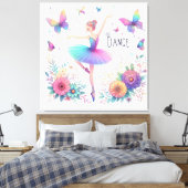 Toile Ballarina, Fleurs et Papillons (Insitu(Chambre))