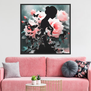 Toile Ballerina Papillons Émergents Belle Florale