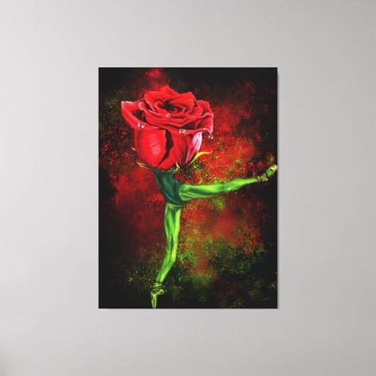 Toile Ballerina Rose Ballet Dancer Canvas Imprimer Peint (Recto)