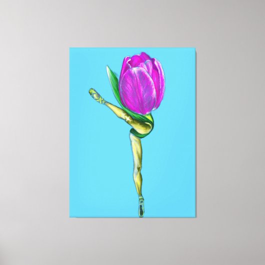 Toile Ballerina Tulip Ballet Dancer Canvas Imprimer (Recto)