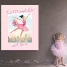 Ballerine Twirling Whimsy avec grâce sur la ville