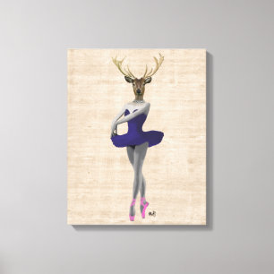 Toile Ballet Deer en bleu